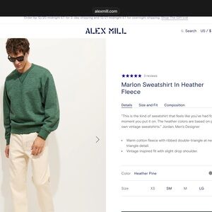 Alex Mill Crewneck Sweater in Heather Green